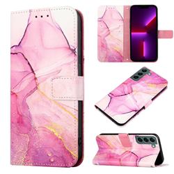 Pink Purple Marble Leather Wallet Protective Case for Samsung Galaxy S22 Plus (S22 Pro)