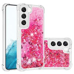 Dynamic Liquid Glitter Sand Quicksand TPU Case for Samsung Galaxy S22 Plus (S22 Pro) - Pink Love Heart