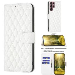 Binfen Color BF-14 Fragrance Protective Wallet Flip Cover for Samsung Galaxy S22 Ultra - White