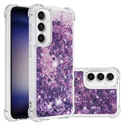 Dynamic Liquid Glitter Sand Quicksand Star TPU Case for Samsung Galaxy S23 FE - Purple