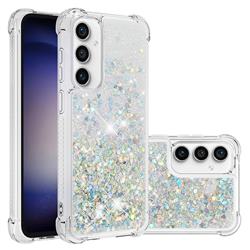 Dynamic Liquid Glitter Sand Quicksand Star TPU Case for Samsung Galaxy S23 FE - Silver
