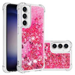 Dynamic Liquid Glitter Sand Quicksand TPU Case for Samsung Galaxy S23 FE - Pink Love Heart