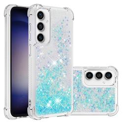 Dynamic Liquid Glitter Sand Quicksand TPU Case for Samsung Galaxy S23 FE - Silver Blue Star