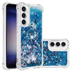 Dynamic Liquid Glitter Sand Quicksand TPU Case for Samsung Galaxy S23 FE - Blue Love Heart