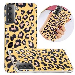Leopard Galvanized Rose Gold Marble Phone Back Cover for Samsung Galaxy S21 / Galaxy S30