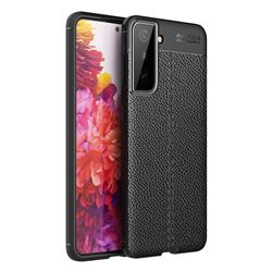 Luxury Auto Focus Litchi Texture Silicone TPU Back Cover for Samsung Galaxy S21 / Galaxy S30 - Black