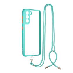 Necklace Cross-body Lanyard Strap Cord Phone Case Cover for Samsung Galaxy S21 - Blue