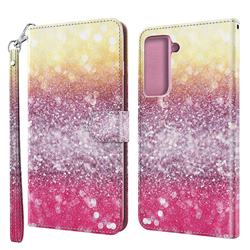 Gradient Rainbow 3D Painted Leather Wallet Case for Samsung Galaxy S21 / Galaxy S30