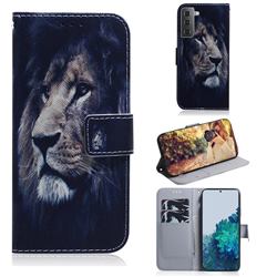 Lion Face PU Leather Wallet Case for Samsung Galaxy S21 / Galaxy S30