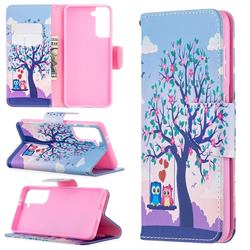 Tree and Owls Leather Wallet Case for Samsung Galaxy S21 / Galaxy S30