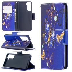 Purple Butterfly Leather Wallet Case for Samsung Galaxy S21 / Galaxy S30