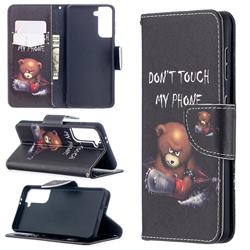 Chainsaw Bear Leather Wallet Case for Samsung Galaxy S21