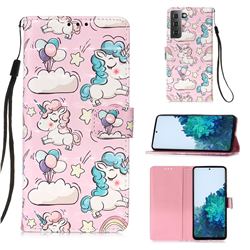 Angel Pony 3D Painted Leather Wallet Case for Samsung Galaxy S21