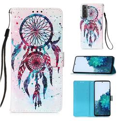 ColorDrops Wind Chimes 3D Painted Leather Wallet Case for Samsung Galaxy S21