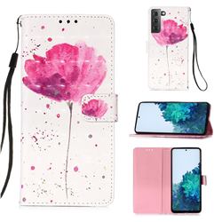Watercolor 3D Painted Leather Wallet Case for Samsung Galaxy S21
