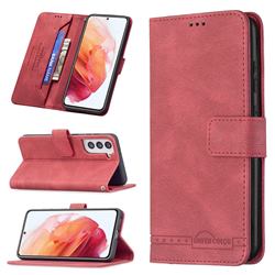 Binfen Color RFID Blocking Leather Wallet Case for Samsung Galaxy S21 - Red