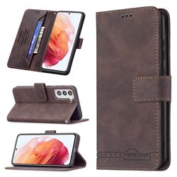 Binfen Color RFID Blocking Leather Wallet Case for Samsung Galaxy S21 - Brown