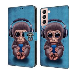Cute Orangutan Crystal PU Leather Protective Wallet Case Cover for Samsung Galaxy S21