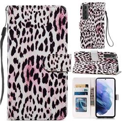 Leopard Smooth Leather Phone Wallet Case for Samsung Galaxy S21 FE