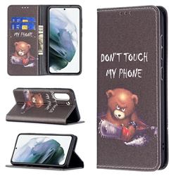 Chainsaw Bear Slim Magnetic Attraction Wallet Flip Cover for Samsung Galaxy S21 FE