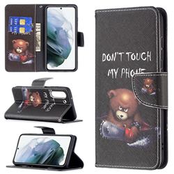 Chainsaw Bear Leather Wallet Case for Samsung Galaxy S21 FE