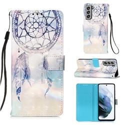 Fantasy Campanula 3D Painted Leather Wallet Case for Samsung Galaxy S21 FE
