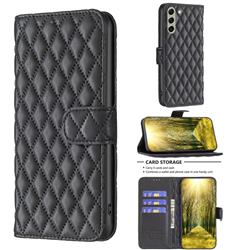 Binfen Color BF-14 Fragrance Protective Wallet Flip Cover for Samsung Galaxy S21 FE - Black