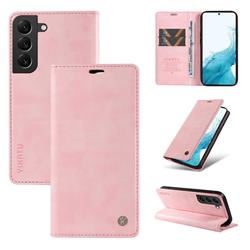 YIKATU Litchi Card Magnetic Automatic Suction Leather Flip Cover for Samsung Galaxy S21 FE - Pink