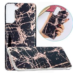 Black Galvanized Rose Gold Marble Phone Back Cover for Samsung Galaxy S21 Plus / S30 Plus