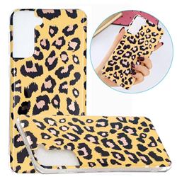 Leopard Galvanized Rose Gold Marble Phone Back Cover for Samsung Galaxy S21 Plus / S30 Plus