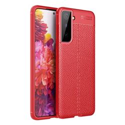 Luxury Auto Focus Litchi Texture Silicone TPU Back Cover for Samsung Galaxy S21 Plus / S30 Plus - Red