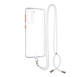 Necklace Cross-body Lanyard Strap Cord Phone Case Cover for Samsung Galaxy S21 Plus - Transparent