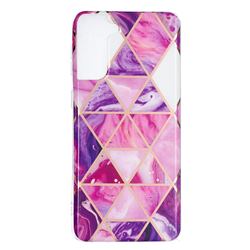Purple Dream Triangle Painted Marble Electroplating Protective Case for Samsung Galaxy S21 Plus