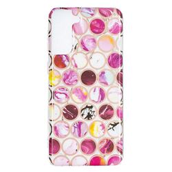Round Puzzle Painted Marble Electroplating Protective Case for Samsung Galaxy S21 Plus