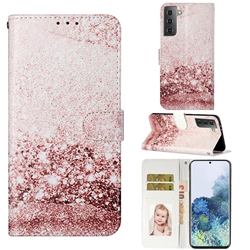 Glittering Rose Gold PU Leather Wallet Case for Samsung Galaxy S21 Plus / S30 Plus