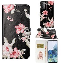 Azalea Flower PU Leather Wallet Case for Samsung Galaxy S21 Plus / S30 Plus