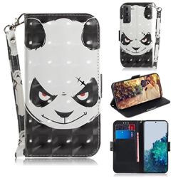Angry Bear 3D Painted Leather Wallet Phone Case for Samsung Galaxy S21 Plus / S30 Plus