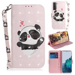 Heart Cat 3D Painted Leather Wallet Phone Case for Samsung Galaxy S21 Plus / S30 Plus