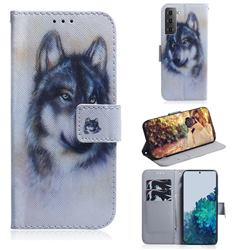 Snow Wolf PU Leather Wallet Case for Samsung Galaxy S21 Plus / S30 Plus