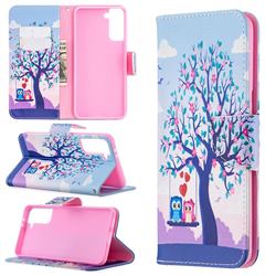 Tree and Owls Leather Wallet Case for Samsung Galaxy S21 Plus / S30 Plus