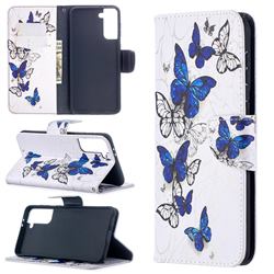 Flying Butterflies Leather Wallet Case for Samsung Galaxy S21 Plus / S30 Plus