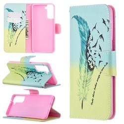Feather Bird Leather Wallet Case for Samsung Galaxy S21 Plus