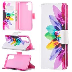 Seven-color Flowers Leather Wallet Case for Samsung Galaxy S21 Plus