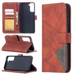Binfen Color BF05 Prismatic Slim Wallet Flip Cover for Samsung Galaxy S21 Plus - Brown