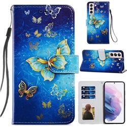 Phnom Penh Butterfly Smooth Leather Phone Wallet Case for Samsung Galaxy S21 Plus