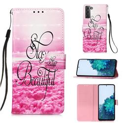 Beautiful 3D Painted Leather Wallet Case for Samsung Galaxy S21 Plus