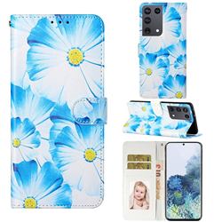 Orchid Flower PU Leather Wallet Case for Samsung Galaxy S21 Ultra / S30 Ultra