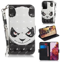Angry Bear 3D Painted Leather Wallet Phone Case for Samsung Galaxy S21 Ultra / S30 Ultra