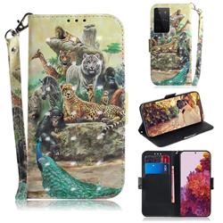 Beast Zoo 3D Painted Leather Wallet Phone Case for Samsung Galaxy S21 Ultra / S30 Ultra