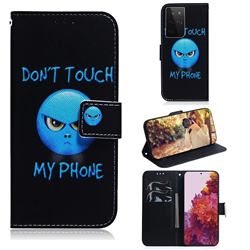 Not Touch My Phone PU Leather Wallet Case for Samsung Galaxy S21 Ultra / S30 Ultra